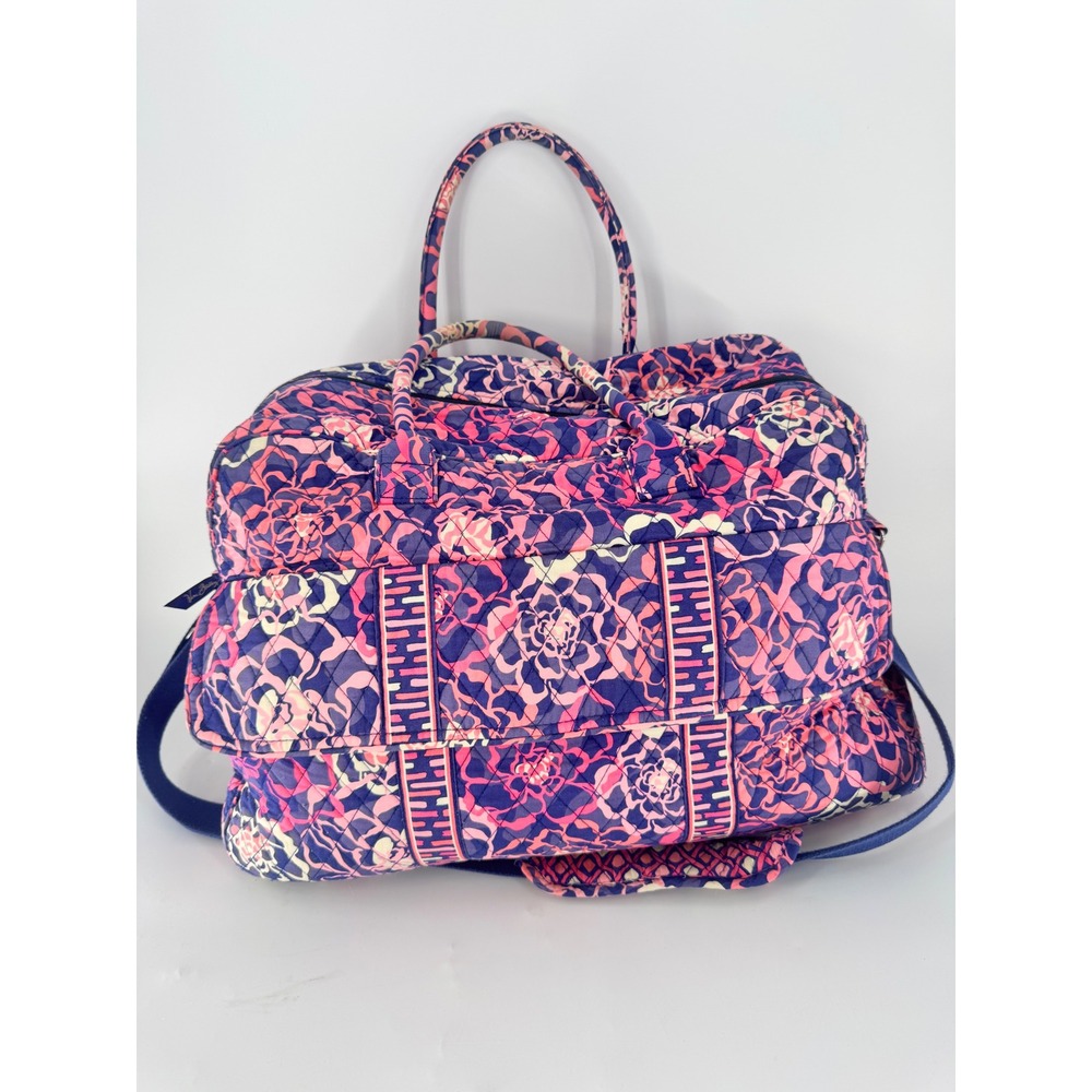 Vera Bradley Grand Weekender Duffle Bag XL Katalina Pink Blue Quilted Travel